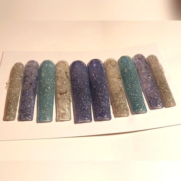 Hand Crafted Custom 10pc XXL Acrylic presson nails sz Small - Picture 5 of 8